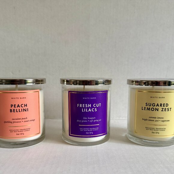 NEW 3-Pc Bath and Body Works 3 Single Wick Candles 8oz Each - Picture 4 of 4